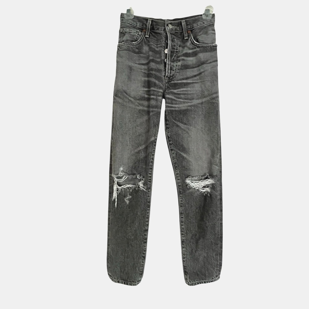 Citizens of Humanity Sz 24 Jeans Button Fly Liya Classic Fit Crop Distressed